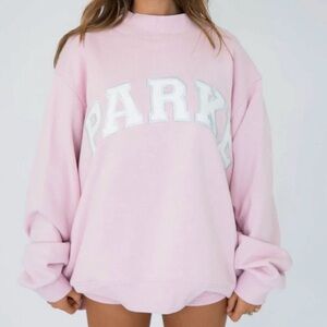 Parke Varsity Mockneck Sprinkle + White L/XL, NWT